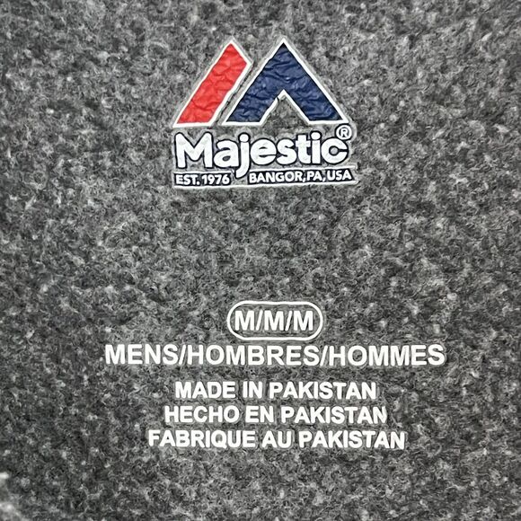 Majestic Green Bay Packers Hoodie Mens Medium Gray Sweatshirt Drawstring Logo - Picture 2 of 11